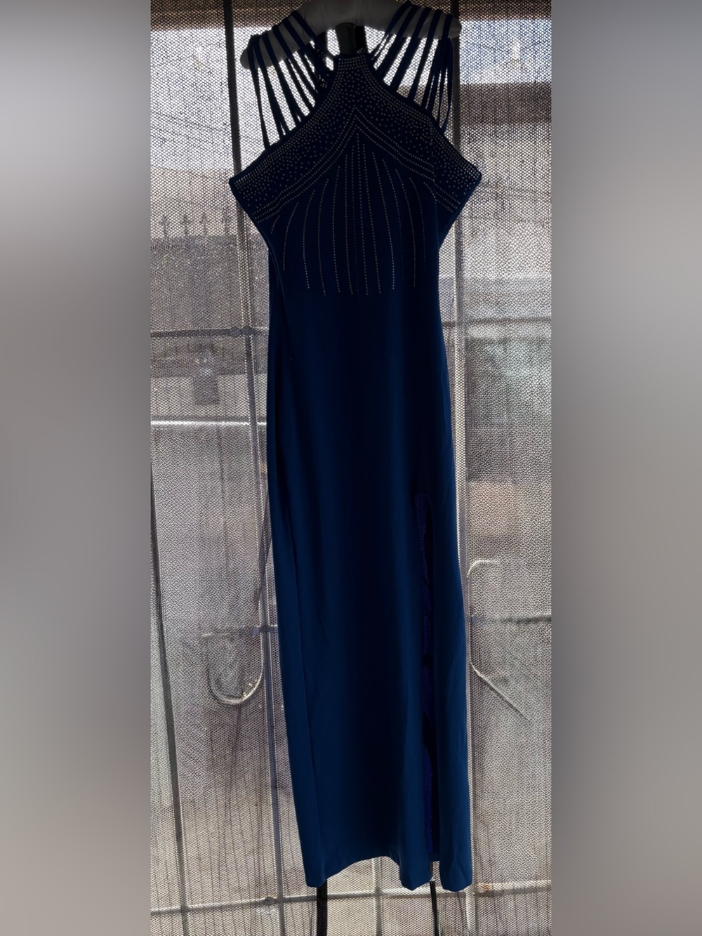 Elegant Blue Strappy Dress